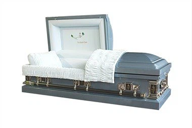 Going Home Blue Square Corner Casket