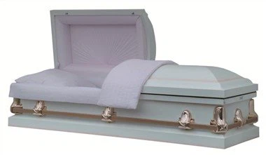 Rose White Shaded Pink Square Corner Casket